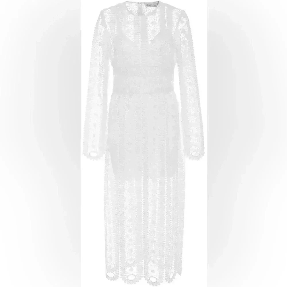 Alice McCall Like a Dream Dr White Lace Midi Dress Sz 4